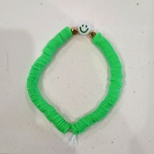 Neon green clay bead bracelet